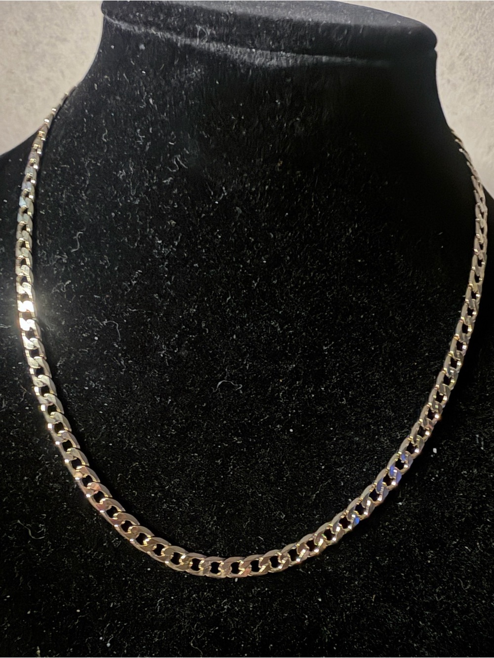 Sterling Silver Cuban Link Necklace - Classic Silver Chain 20 inch 4mm 14k
